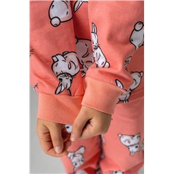 Хлопковая пижама для девочки из футера с начесом Happyfox