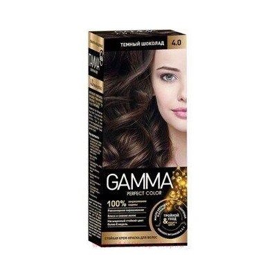 Gamma Perfect Color Стойкая Крем-Краска для волос тон 4.0 Темный шоколад с окислителем кремом 6% 50 мл