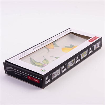 60179 Блюдо сервировочное прямоугольное Лимонный праздник доломит LR (х24)