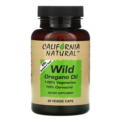 California Natural, масло дикого орегано, 90 вегетарианских капсул