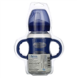 Dr. Brown's, Wide-Neck Sippy Bottle, 6M+, Blue, 9 oz (270 ml)