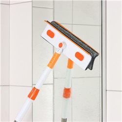 Щётка для окон Raccoon, фиксатор, стальная телескопическая ручка 93(137) см, насадка из микрофибры 28×7 см