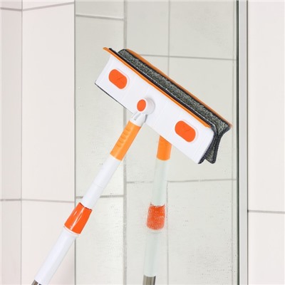 Щётка для окон Raccoon, фиксатор, стальная телескопическая ручка 93(137) см, насадка из микрофибры 28×7 см