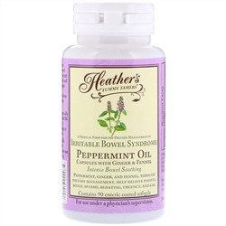 Heather's Tummy Care, Масло перечной мяты, синдром раздраженного кишечника, 90 мягких таблеток, покрытых кишечнорастворимой оболочкой