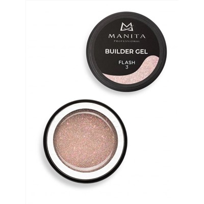 MANITA Гель моделирующий для ногтей с хлопьями юки / Builder Gel Flash №03, 15 мл 28220