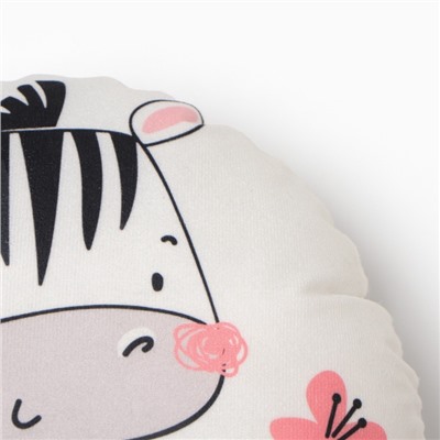 Подушка декоративная «Этель. Зебра», d=30 см, велюр