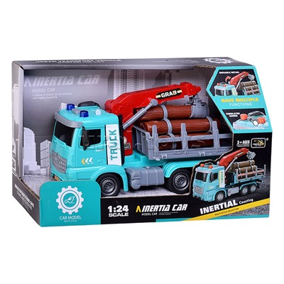 Машина "Лесовоз" на батарейках, в коробке