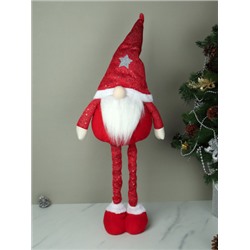 Новогоднее украшение Гном на телескопических ножках 45/60 см красный / SH026 /уп 48/