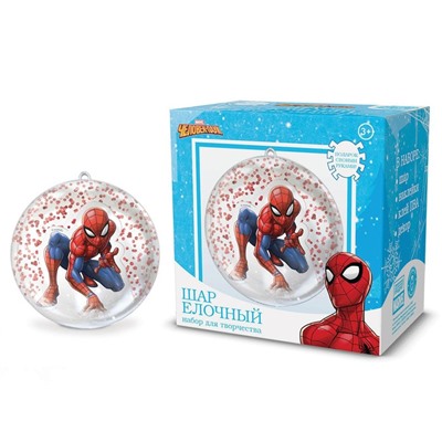Ёлочный шар своими руками на новый год «Человек паук», набор для творчества, 9 см