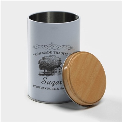 Банка для сахара «Дом и поле», 12×7.5×7.5 см, цвет белый