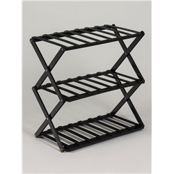 Подставка для цветов Greengo, 3 полки, 50×25×46 см, напольная, бамбук, чёрная