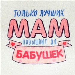 Набор для бани с принтом «Маме», 5 предметов: шапка, коврик, рукавица, мочалка, сумка, шерсть 20%, полиэфир 80%, светлый, МИКС, «Добропаровъ»