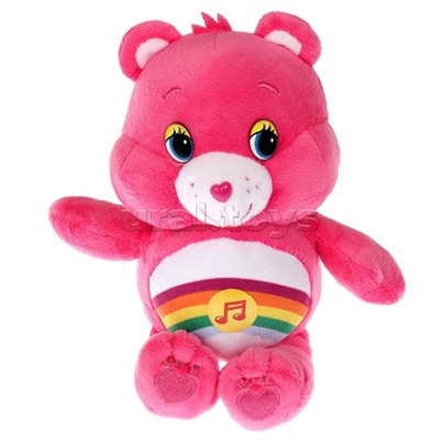 Мягкая игрушка "Мишка розовый с радугой" 20 см, озвученный
