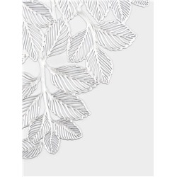 Набор салфеток сервировочных на стол Доляна «Листья», 38×38 см, 4 шт., ПВХ, серебристый