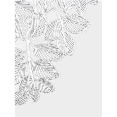 Набор салфеток сервировочных на стол Доляна «Листья», 38×38 см, 4 шт., ПВХ, серебристый