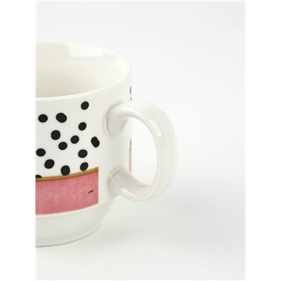 Кружки керамические на металлической подставке «Горошек», набор 4 шт., 150 мл