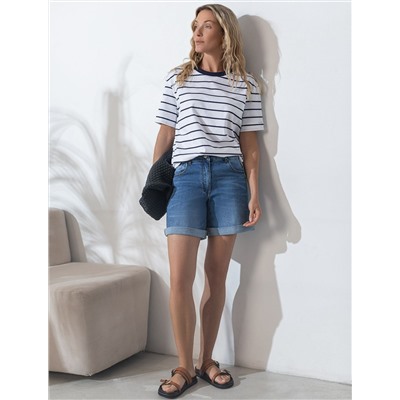 Шорты из эластичного денима