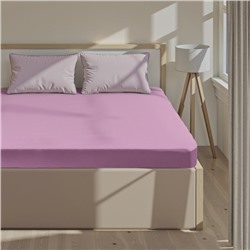 Простыня на резинке 2-спальная «Этель», 180×200+25 см, сиреневая, поплин