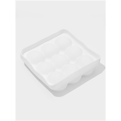 Форма для муссовых десертов и выпечки Доляна «Сладкие шарики», силикон, 14.8×4.1 см (внутренний размер 12.5×12.5 см), белая