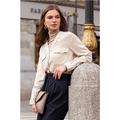 Блузка из премиальной вискозы в рубчик