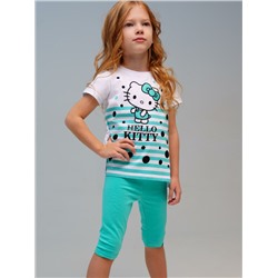 Комплект трикотажный для девочек: фуфайка (футболка), брюки (легинсы)