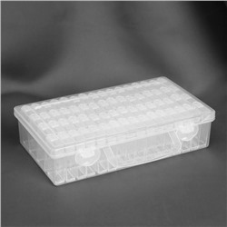 Органайзер для хранения мелочей, 64 баночки, 13×22×5 см, с наклейками, прозрачный