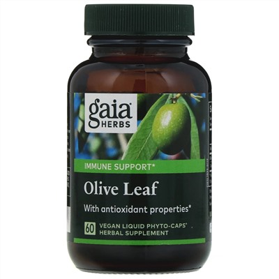 Gaia Herbs, Листья оливы, 60 веганских капсул Liquid Phyto-Caps
