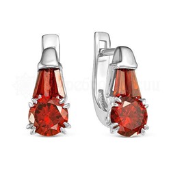 Серьги из серебра с фианитами гранат родированные 925 пробы С-3475рс204