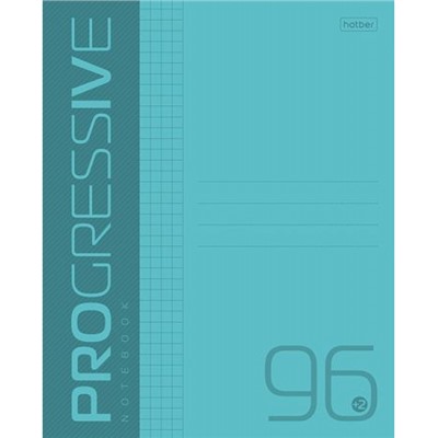 Тетрадь  96л клетка пластиковая обложка "PROGRESSIVE" Бирюзовая (088807) Хатбер
