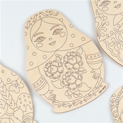 Заготовки для творчества. Роспись по дереву «Матрешки», 5 шт.