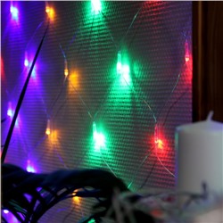 УЦЕНКА Гирлянда «Сеть» 1.6×1.6 м, IP20, прозрачная нить, 144 LED, свечение мульти, 8 режимов, 220 В