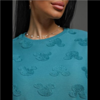 Футболка Ирбис (Махра петроль микки)