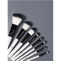 Набор кистей для макияжа SMOKY, 8 шт., чехол на молнии, белый, чёрный