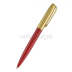 Ручка "Napoli" в металлическом Premium футляре, 1,0 мм, синяя (корпус красн и зол, футляр черный)