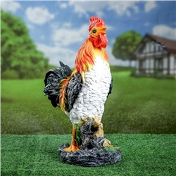 Садовая фигура из полистоуна «Петух на камне», 42×32×13 см