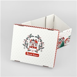 Коробка подарочная новогодняя складная Sweet home, 31.2×25.6×16.1 см, Новый год