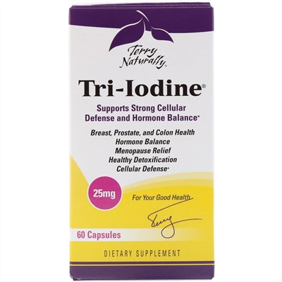 Terry Naturally, Tri-Iodine, 25 мг, 60 капсул