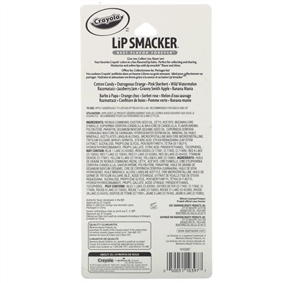 Lip Smacker, Crayola, набор бальзам для губ, 8 штук упаковке по 4,0 г (0,14 унции)