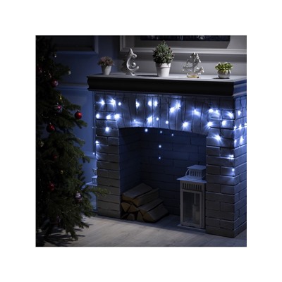 Гирлянда «Бахрома» 3×0.5 м, IP20, тёмная нить, 80 LED, свечение белое, 8 режимов, 220 В