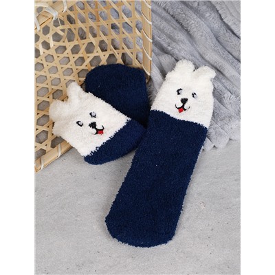 Носки женские флисовые р. 35-40 Лапки новогодний №13 / MNZ-16/13 /уп 12 /700654