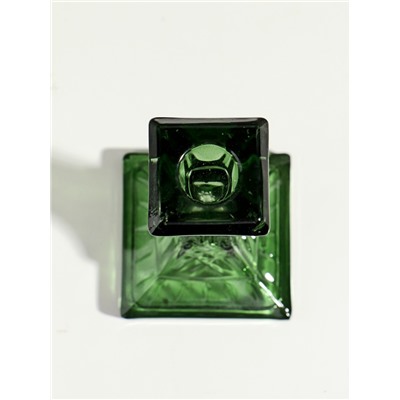 Стеклянный подсвечник на 1 свечу «Колонна прямоугольная», зелёный прозрачный, 16×8.6×8.6 см