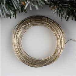 УЦЕНКА Гирлянда «Нить» 20 м роса, IP20, серебристая нить, 200 LED, свечение белое, 12 В