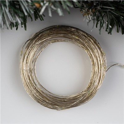 УЦЕНКА Гирлянда «Нить» 20 м роса, IP20, серебристая нить, 200 LED, свечение белое, 12 В
