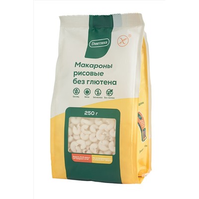 Макароны Рожки средние рисовые "Диетика" 300г ЭКОПРОДУКТЫ, 1136917