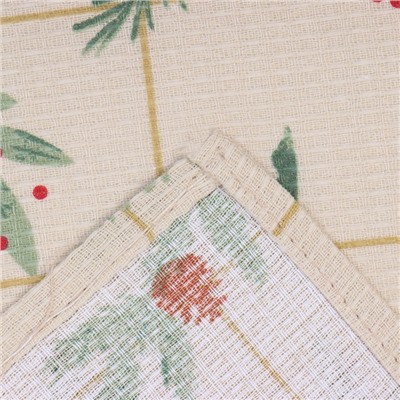 Набор новогодних полотенец Доляна «Зимние праздники» 28×46 см - 2 штуки, 100% хлопок, вафля 160 г/м²