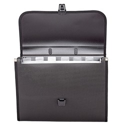 Портфель пластиковый А4 30 мм с  7 отд. с отороч. черный 0,95мм NL6275-06 inФОРМАТ