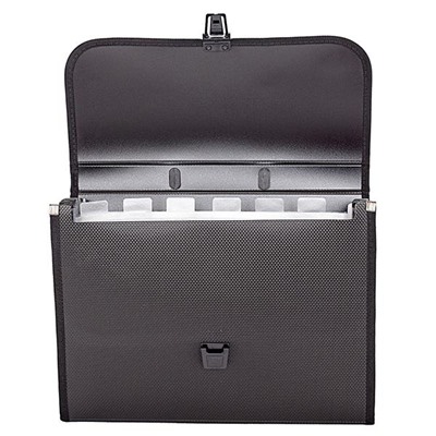 Портфель пластиковый А4 30 мм с  7 отд. с отороч. черный 0,95мм NL6275-06 inФОРМАТ