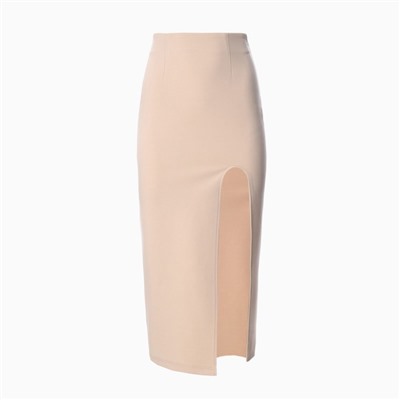 Юбка миди с вырезом женская MIST, размер 44, бежевая