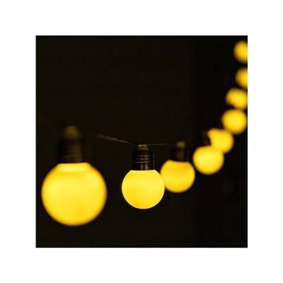 Гирлянда «Нить», 2.7 м, с насадками «Белые шары», уличная, IP44, 10 LED, 8 режимов, солнечная батарея, тёмная нить, свечение тёплое белое