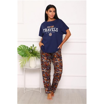 №117 Костюм с брюками (Синий)